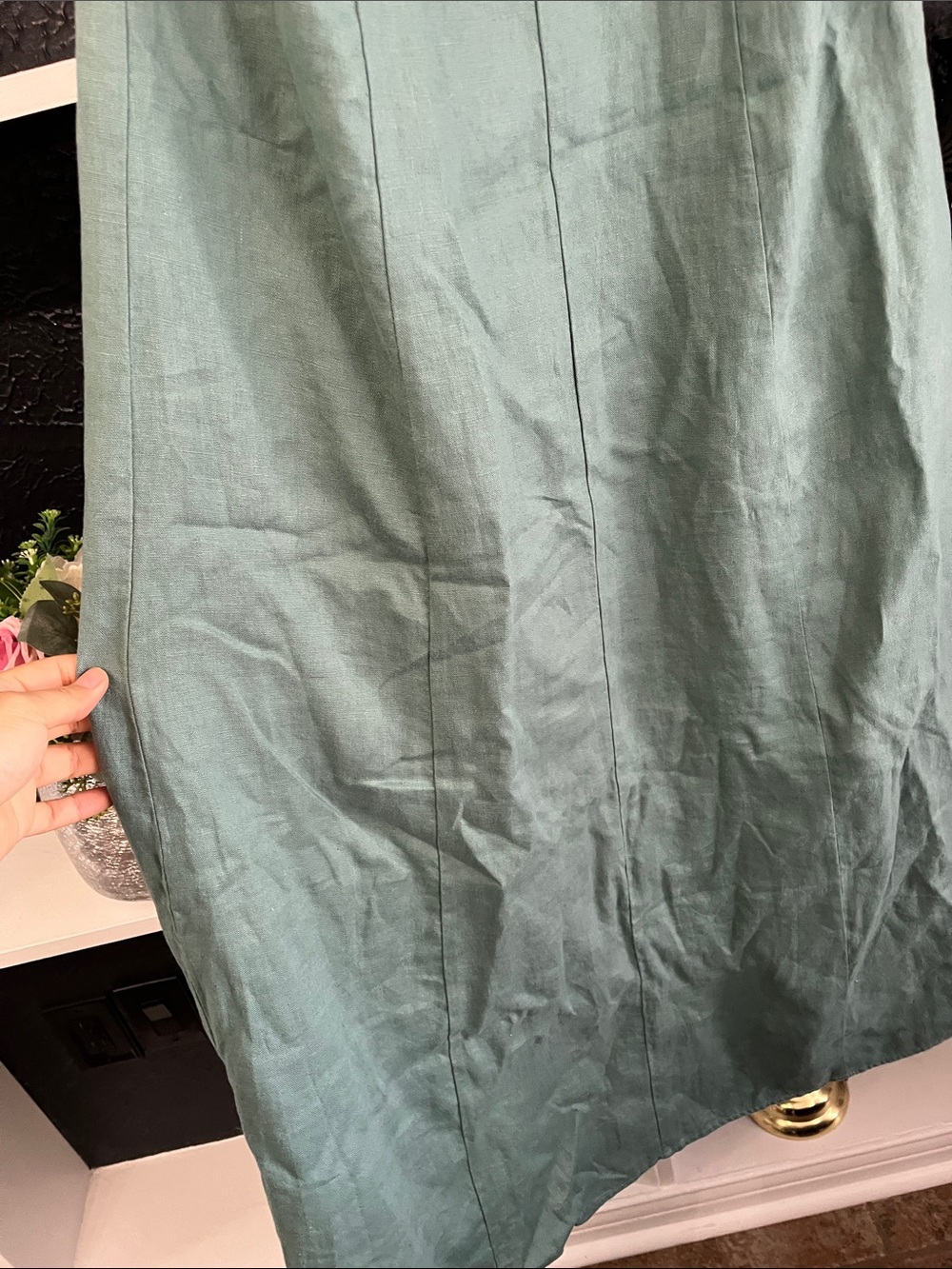 Abercrombie & Fitch Sage Green Maxi Halter Dress - Picture 4 of 16